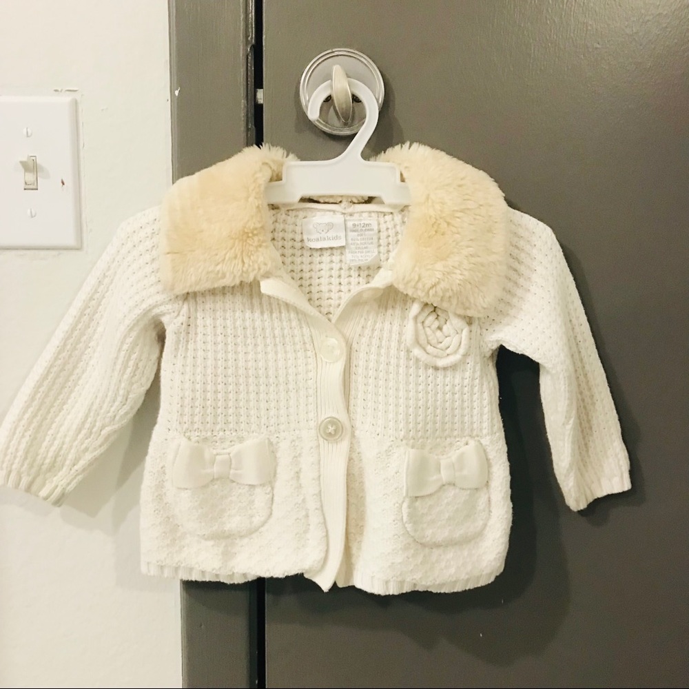 KOALA KIDS 🐨 Faur Fux Shell Knitted Coat | 9-12 M